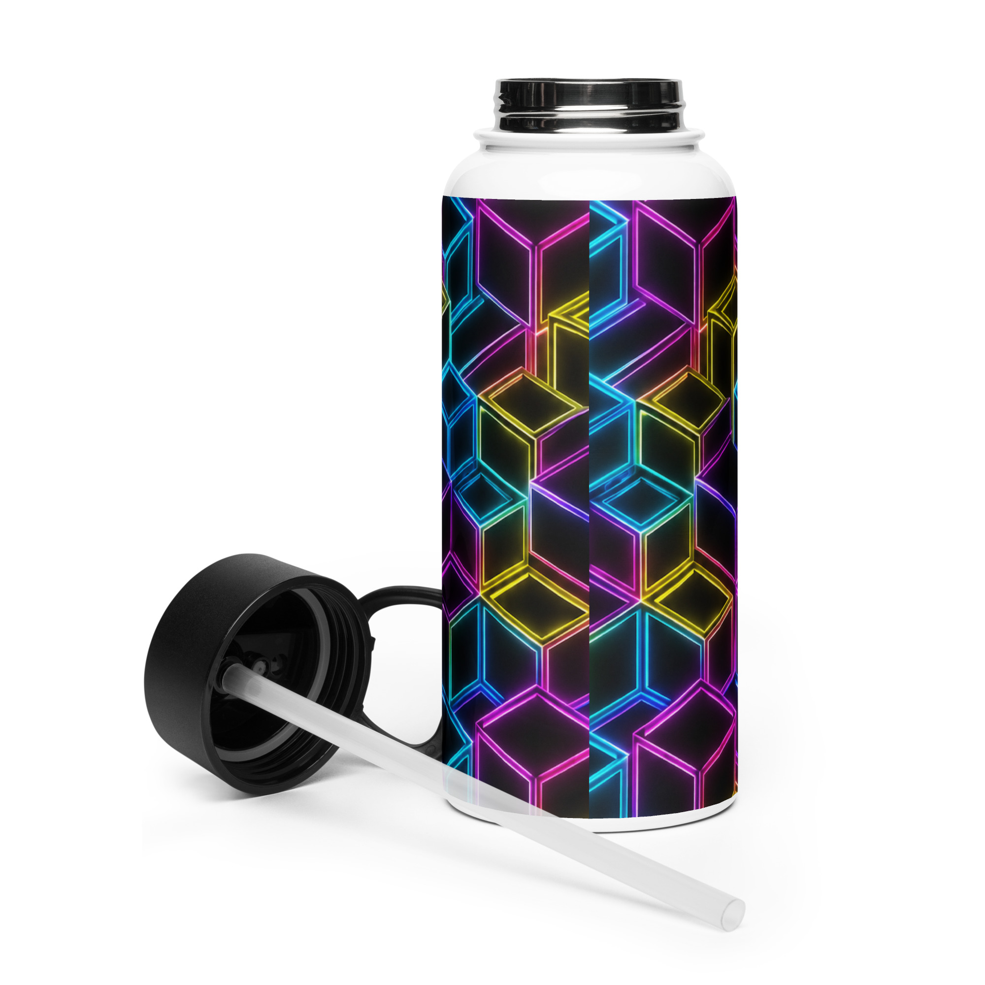 Stainless steel water bottle with a straw lid - Image 3